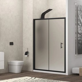 Porta doccia 120cm telaio nero e vetro opaco scorrevole | KFN5000NS - KAMALU