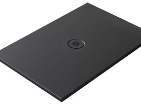 Piatto doccia in ceramica extra slim nero L 200 x L 100 cm opaco