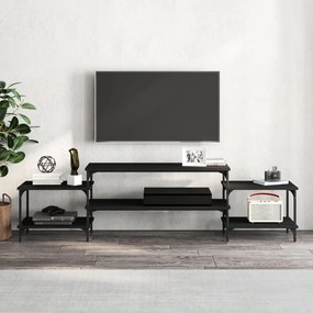 Mobile porta tv nero 197x35x52 cm in legno multistrato