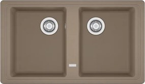 Lavello integrato 2 vasche in fragranite marrone FRANKE Boston L 50 x L 86 cm