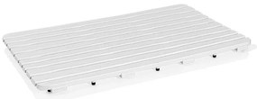Pedana doccia antiscivolo 80x50 cm bianca con effetto legno in plastica