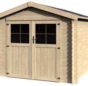 Casetta da giardino NATERIAL in legno andes naturale con porta doppio battente, superficie interna 7.24 m² e spessore parete 19 mm