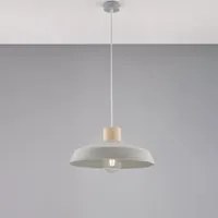 Sospensione 1 Luce Portland In Ferro E Diffusore Cemento Diam 40