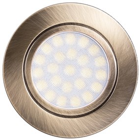 Faro da Incasso LED 220V 4W IP44 Foro ⌀56 - 60mm Ottone Satinato Colore Bianco Naturale 4.200K