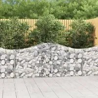 Cesto Gabbione ad Arco 200x30x80/100 cm Ferro Zincato 153384