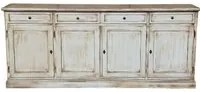 Credenza 4 porte legno shabby bianco anticato 205x42x86 - Mobili 2G