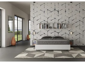 Letto matrimoniale con rete 160x190 bianco frassino Nuamo