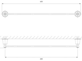 OMNIRES AL53216CR - Appendiabiti da parete ART LINE 65 cm cromo lucido