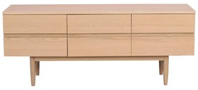 Tavolo TV in legno di quercia di colore naturale 135x55 cm Moresby - Rowico