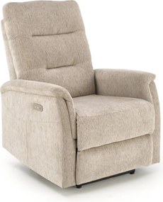 Poltrona reclinabile Jamal in tessuto beige - H105 cm