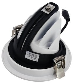 Faro LED da Incasso 15W Orientabile foro Ø100mm con driver Philips Colore Bianco Caldo 3.000K