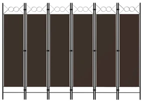Paravento a 6 pannelli marrone 240x180 cm