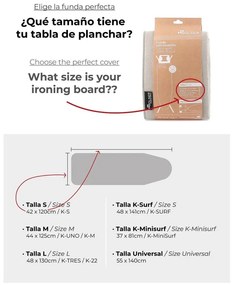 Copriasse da stiro 141x48 cm K-Surf – Rolser