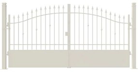 Cancello manuale con serratura elettrica Civetta in ferro, apertura centrale, L 358.5, H 150-180 cm, di colore bianco