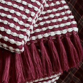 Coperta burgundy 125x150 cm Stab Stitch – Catherine Lansfield