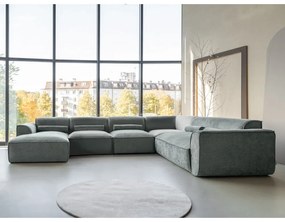 Divano angolare componibile in verde chiaro (con penisola a destra/a forma di "U") Flex Felix – Miuform