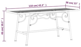 Panchina per Albero 110 cm Nera in Acciaio