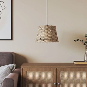 Paralume Da Soffitto Marrone Ø25x17 Cm İn Vimini /