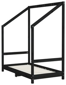 Giroletto per bambini nero 2x(70x140) cm legno massello di pino