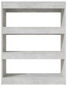 Libreria/divisorio grigio cemento 80x30x103cm legno multistrato