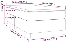 Giroletto a Molle con Materasso Blu Scuro 100x200 cm in Velluto