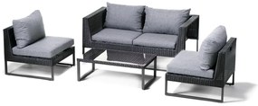 Set di mobili da giardino in rattan artificiale grigio Diamond - Bonami Essentials