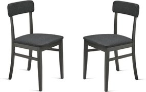 Sedia in tessuto Antracite con struttura in legno LIPSIA 2 sedie