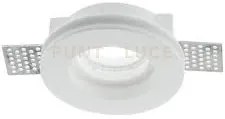 Incasso spirit bianco tondo 1 luce attacco gu10 10x3cm in gesso ver...