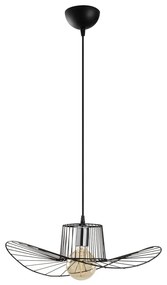 Lampadario nero con paralume in metallo ø 50 cm Tel – Opviq lights