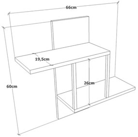 Mensola Libreria A Parete Industrial In Ferro E Legno 66x20x60H Voyage