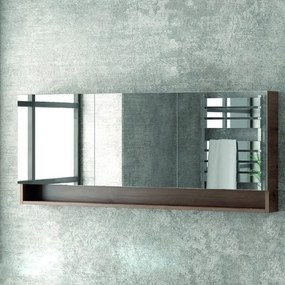 Kamalu - specchio bagno 155cm contenitore con 3 ante e 2 ripiani | sp-155bs