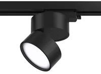 Faretto Per Binario Tondo Orientabile Onda In Metallo 12W Nero 1 Luce Naturale