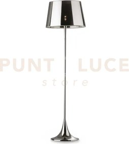 London lampada da terra 1 luce attacco e27 in metallo cromo