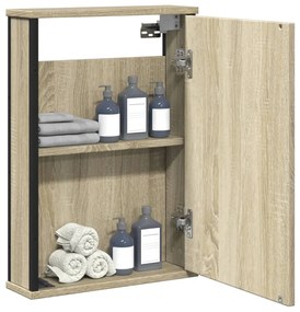 Mobile bagno con specchio rovere sonoma 42x12x60 cm multistrato