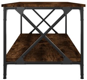 Tavolino rovere fumo 100x50x45 cm in legno multistrato e ferro