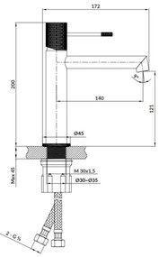 Cersanit S951-598 - Rubinetto del lavandino ZEN 20 cm nero