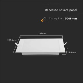 Lampada LED da incasso LED/18W/230V 22x22 cm 4000K bianco