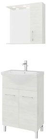 Mobile bagno con lavabo e sifone L 55 x H 81.5 x P 50.5 cm legno bianco in truciolare, 2 ante per vasca centrale Symoa