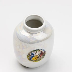 Vaso in porcellana 12,5x9 cm perlato bianco gracie