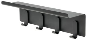 Attaccapanni da parete nero in acciaio con scaffale 11,5 cm A-Hallway – Zone