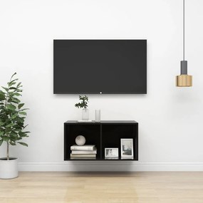 Armadietto da parete per tv nero lucido 37x37x72cm truciolato