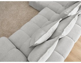 Divano angolare grigio chiaro allungabile e con contenitore (penisola a sinistra/chaise lounge) con rivestimento in ciniglia Everest – Bobochic Paris