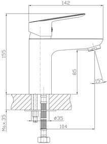 Aqualine - Rubinetto del lavandino LOTTA cromo lucido
