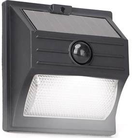 Aigostar - Lampada solare a LED con sensore 3,7V 6500K 500 mAh IP65 nera