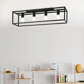 Plafoniera design Eldrick Ø 20 cm nero IP20, 4XE27 INSPIRE