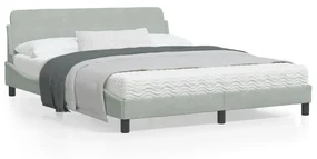Giroletto Senza Materasso Grigio Chiaro 160x200 Cm Velluto /