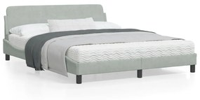 Giroletto Senza Materasso Grigio Chiaro 160x200 Cm Velluto /