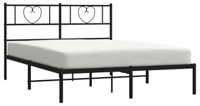 Giroletto con testiera in metallo nero 150x200 cm
