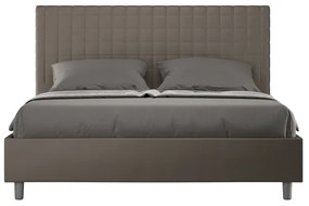 Letto matrimoniale senza rete imbottito 160x190 similpelle cappuccino Sunny