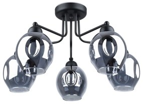 Plafoniera nera con paralume in vetro 59x59 cm Garten – Sollux